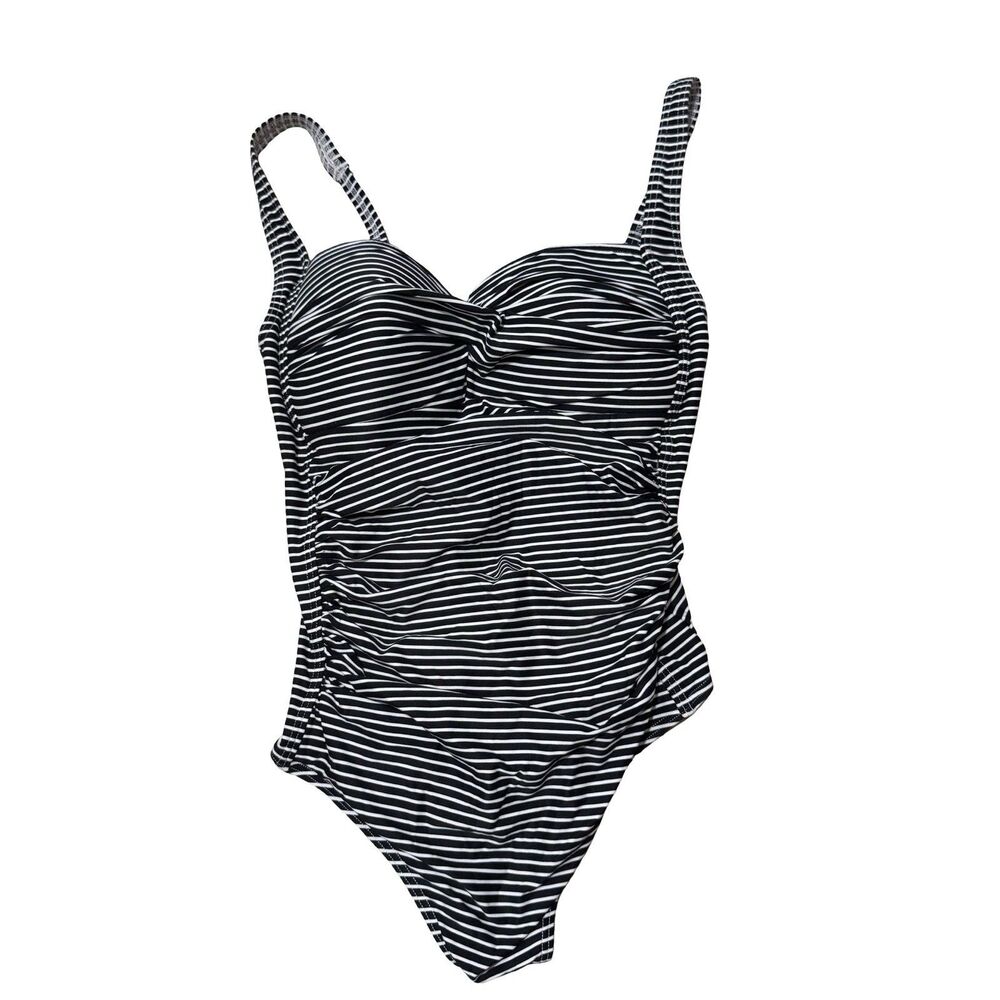 NIP TUCK Bond-eye Australia black striped tummy control one-piece swimsuit 8